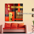 Boxes Design Abstract Heavy Texture Handmade 2 Piece  Split Canvas Art Wall Set for Room Garnish