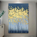 Gilding Trees Abstract Botanical Heavy Texture Artist Handmade Modern Stretched Canvas Acrylic Painting For Home Wall Decoration Ideas