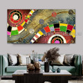 Wiggly Modern Geometric Artist Handmade Heavy Texture Framed Acrylic Abstract Artwork For Room Wall Adornment