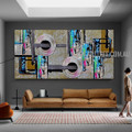 Orbed Abstract Geometric Artist Handmade Impasto Stretched Modern Artwork For Room Wall Outfit