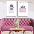 Miss Perfume Bow Abstract Watercolor Minimalist Painting Picture Framed 2 Piece Large Wall Art Canvas Prints For DIY Room Décor