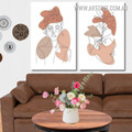 Female Face Leafage Abstract Floral Scandinavian Artwork Image Framed Two Piece Wall Art Set Prints For Living Room Design