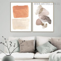 Rectangular Tarnishes 2 piece Scandinavian Abstract Geometrical Art Image Canvas Print for Room Wall Trimming