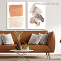Rectangular Tarnishes Abstract Geometrical Painting Image Framed Scandinavian 2 Piece Large Wall Art Canvas Prints For Wall Hanging