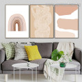 Bold Lineament Abstract Geometric Painting Photo 3 Piece Scandinavian Canvas Print for Room Wall Finery