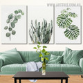 Eucalyptus Leafage Monstera Nordic Contemporary Floral Painting Picture 3 Piece Framed Canvas Wall Art Prints For Office Wall Decoration Ideas