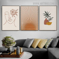 Commode Leaves Sun Ray Modern Picture Canvas Print Abstract 3 Panel Scandinavian Floral Art Wall Hanging Molding