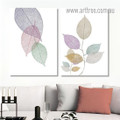 Transparent Leaflets Botanical Floral Modern Artwork Picture Framed Stretched 2 Piece Abstract Wall Art Canvas Prints For Wall Decor
