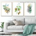 Tropical Palm Foliage Abstract Modern Painting Pic 3 Piece Floral Canvas Print for Room Wall Tracery