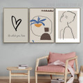 Heart Do What Female Circles Abstract Quotes Geometric Scandinavian Painting Picture 3 Piece Canvas Print for Room Wall Onlay