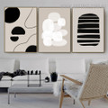 Bold Streak Daubs Spots 3 Piece Abstract Scandinavian Geometrical Painting Image Canvas Print for Room Wall Disposition