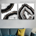 Blob Marbles Spots 2 Panel Artwork Abstract Minimalist Modern Image Canvas Print for Room Wall Tracery