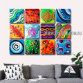 Wavy Lines Abstract Modern Handmade Artist Heavy Texture 12 Piece Split Canvas Paintings Wall Art Set For Room Décor