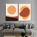 Scansion Patches Spots Abstract Artwork Picture 2 Panel Scandinavian Geometrical Canvas Print for Room Wall Finery