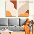 Tarnish Lines Colourful Scandinavian Abstract 2 Piece Minimalist Painting Picture  Framed Canvas Prints For Home Decor Ideas