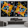 Whirling Design Abstract Modern Heavy Texture Artist Handmade 4 Piece Split Canvas Paintings Set For Room Outfit