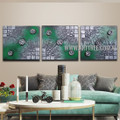 Concrete Style Abstract Modern Artist Handmade 3 Piece Split Canvas Paintings Wall Art Set For Room Drape