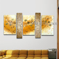 Multicolor Stains Abstract Modern Framed Handmade Artist 5 Piece Split Canvas Paintings Wall Art Set For Room Finery