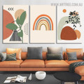 Streaks Triangle Abstract Geometric Scandinavian Painting Image 3 Piece Wall Décor Framed Canvas Prints For Home Interior Décor