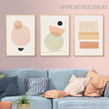 Colorific Verse Rectangles Scandinavian Geometric Art Picture 3 Piece Abstract Canvas Print for Room Wall Getup