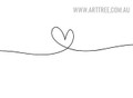 Line Heart Abstract Minimalist Vintage Art Pic Canvas Print