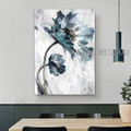 Blue Blooms Abstract Artist Handmade Modern Artwork For Room Flourish