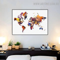World Map Abstract Minimalist Watercolor Painting Picture Canvas Print for Room Wall Garnish