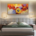 Colorific Flowers Floral Modern Heavy Texture Artist Handmade Modern Artwork For Room Tracery