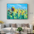 Flowery Garden Abstract Floral Heavy Texture Artist Handmade Modern Artwork For Room Outfit