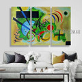 Solid Green III Abstract Reproduction Artist Handmade 3 Piece Contemporary Art Painting For Room Adornment