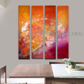 Motley Smirches Contemporary Heavy Texture Artist Handmade 4 Piece Modern Abstract Painting For Room Décor