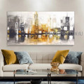 Colorful Erections Cityscape Modern Heavy Texture Artist Handmade Framed Abstract Art For Room Wall Getup