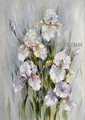 White Iris Flowers Abstract Modern Heavy Texture Artist Handmade Floral Painting