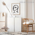 Man Face Retro Abstract Scandinavian Wall Artwork Picture Canvas Print for Room Garniture
