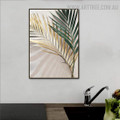 Tropical Palm Leaves Abstract Floral Retro Painting Image Canvas Print For Room Wall Illumination