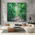 Green Forest Landscape Modern Heavy Texture Artist Handmade Nature Art Painting For Room Wall Onlay