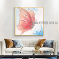 Pink Butterfly Animal Insect Heavy Texture Artist Handmade Modern Painting For Room Wall Decor