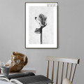 Black And White Bloom Abstract Floral Painting Photo Retro Canvas Print for Room Wall Finery