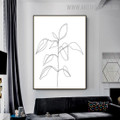 Line Foliage Vintage Floral Pic Abstract Art Canvas Print for Room Wall Tracery