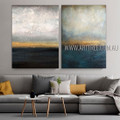 Colorific Splotches Abstract Modern Heavy Texture Artist Handmade 2 Piece Multi Panel Wall Painting Set For Room Getup