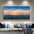 Whimsical Sundown Landscape Modern Heavy Texture Artist Handmade Beautiful Paintings Of Nature For Room Drape