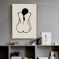 Nude Female Figure Abstract Scandinavian Painting Photograph Canvas Print for Room Wall Embellishment