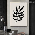 Black Leaves Abstract Scandinavian Floral Painting Image Canvas Print for Room Wall Outfit