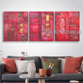 Twisting Design Modern Heavy Texture Artist Handmade 3 Piece Multi Panel Abstract Painting Wall Art Set Room Adornment