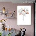 Peony Line Bloom Spots Abstract Scandinavian Floral Painting Pic Canvas Print for Room Wall Flourish