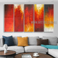 Varicoloured Design Abstract Modern Heavy Texture Artist Handmade 5 Piece Multi Panel Canvas Oil Painting Wall Art Set For Room Outfit