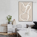Curvy Streaks Geometric Modern Painting Picture Canvas Print for Room Wall Trimming