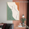 Nude Girl Figure Abstract Modern Image Canvas Artwork Print for Room Wall Disposition