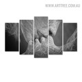 Couple Love Kiss Figure Abstract Modern 5 Piece Large Size Artwork Photo Canvas Print for Room Wall Adornment