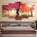 Arbor Territory Tree Floret Naturescape Modern 5 Piece Over Size Artwork Image Canvas Print For Room Wall Disposition